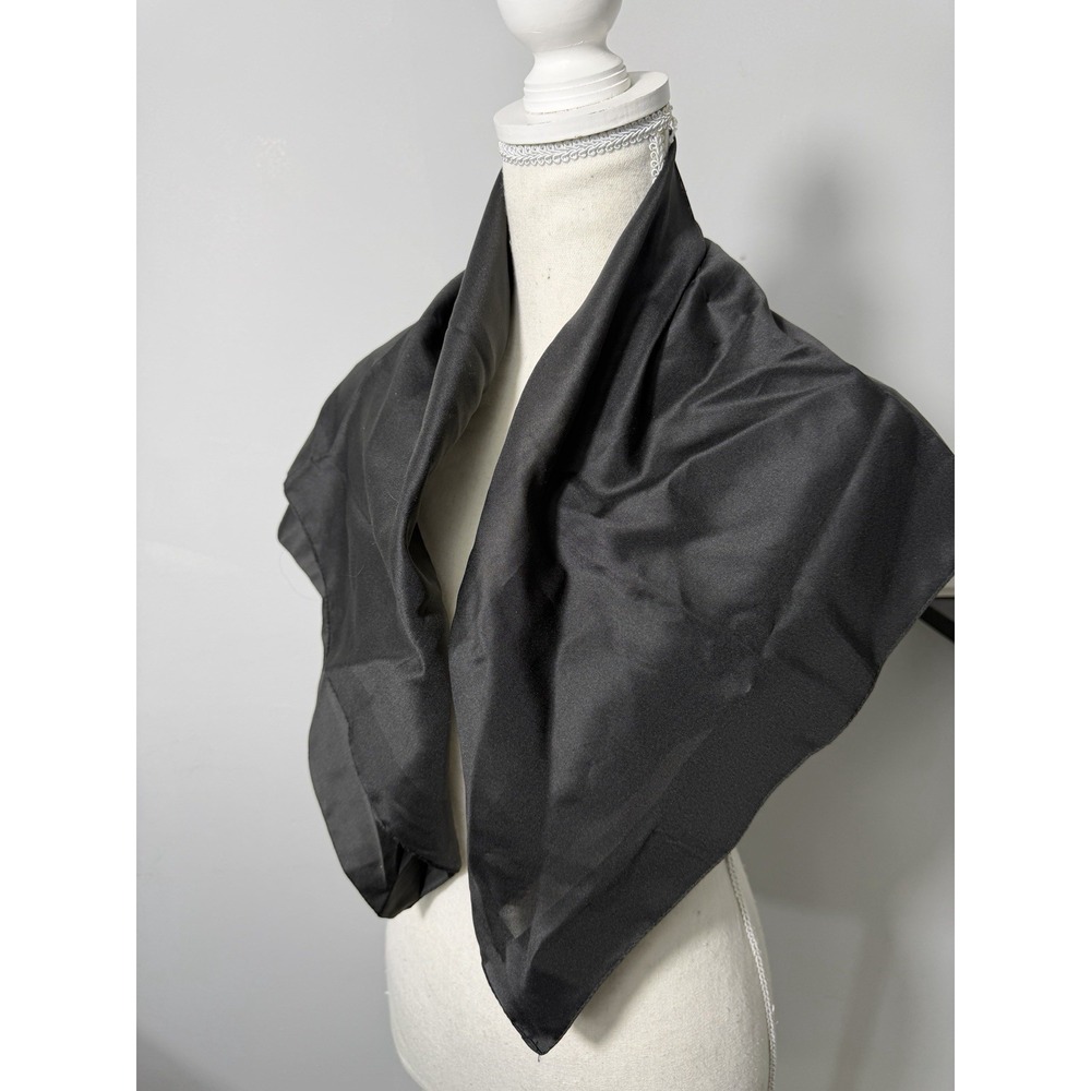 Black Square Scarf Black Made In Italy 30" By 30"